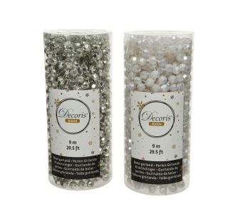 PERLE DECORIS BELE/SREBRNE BARVE 9 M SORT