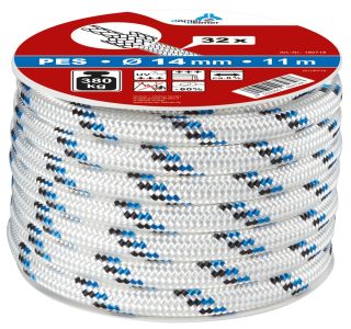 VEČNAMENSKA VRV DÖRNER + HELMER 14 MM VRV POLIESTER BELA S ČRN./MODR. SL. 11M