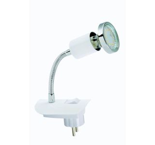 NAMIZNA SVETILKA PLUG-IN 1X3W GU10, BELA S STIKALOM