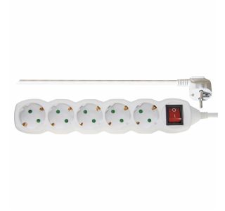 PODALJŠEK S STIKALOM EMOS 5 ŠUKO VTIČNIC 2M H05VV-F 3G1.0 PVC BELI