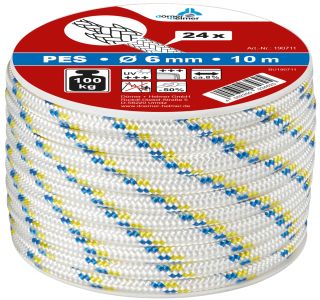 VEČNAMENSKA VRV DÖRNER + HELMER POLIPROPILEN BELA/RUMENA/MODRA 6MM 10M
