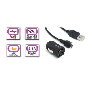 POLNILNIK ZA GSM XPLORE XP240 USB AVTO POLNILEC