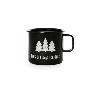 POSODA ZA TOPLE NAPITKE CUCKOO CUPS EMAJLIRAN LONČEK 8 CM 0.37 LIT LOST ČRNI
