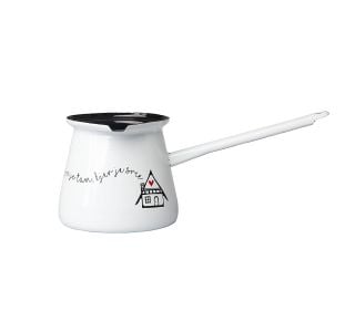 POSODA ZA TOPLE NAPITKE CUCKOO CUPS EMAJLIRANA DŽEZVA 11 CM, 0.70 L SRČEN DOM