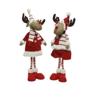 PRAZNIČNA FIGURA DECORIS JELEN RDEČE BARVE VIŠINA 69 CM SORT