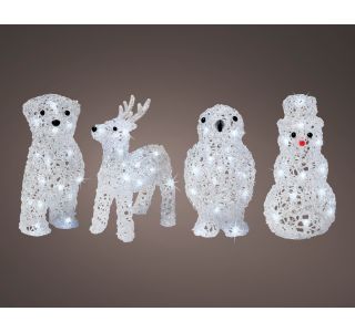 PRAZNIČNA FIGURA JELEN/MEDO/PINGVIN/SNEŽAK 20 LED LUČI, IP-44