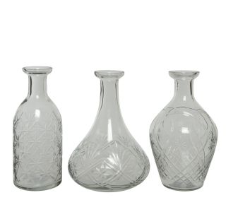 STEKLENA VAZA DECORIS PROZORNA, FI 15 CM VIŠINA 21 CM, SORT