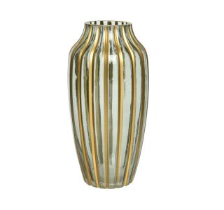 STEKLENA VAZA DECORIS PROZORNA/ZLATA VIŠINA 30 CM