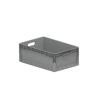 KONTEJNER - ZABOJNIK PVC 60X40X22CM SIVE BARVE POLNE STENE VOL. 42L