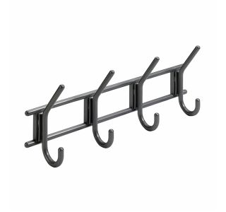 PVC GARDEROBNI OBEŠALNIK HETTICH DIY, 370X150X70 MM, 4 KLJUKE, ANTRACIT