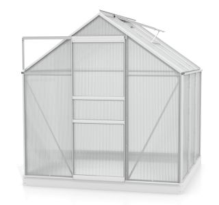 RASTLINJAK, VOLTE PLOŠČE VITAVIA PLANET 3800 HKP 6MM, 1,95X1,95M ALU -RASTLINJAK+ OKVIR ZA TEMELJ