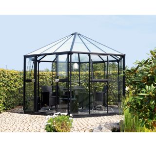 RASTLINJAK, STEKLO-V.PLOŠ VITAVIA PAVILJON HERA 9000 ESG/VP 3/6MM ČRNA 3.8X3.8M