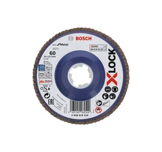 LAMELNA BOSCH PLOŠČA X-LOCK, RAVNA IZVEDBA, PLASTIČNA PLOŠČA, '125MM, G 60, X571,  BEST FOR METAL, 1PCS
