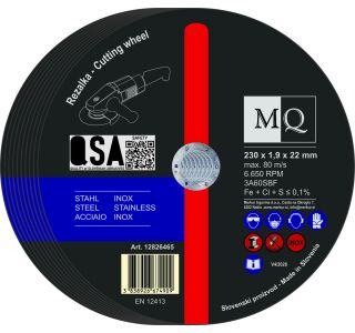 REZALNA PLOŠČA ZA JEKLO MQ 230X1.9X22 10-DELNI SET ZA JEKLO/INOX