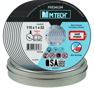 REZALNA PLOŠČA ZA JEKLO MTECH 115X1X22 10-DELNI SET ZA JEKLO/INOX