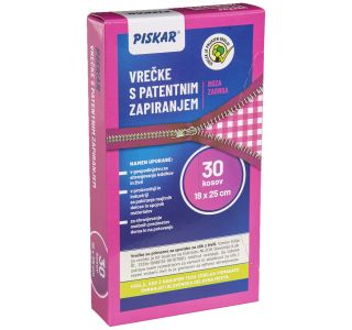 PISKAR VREČKE S PATENT ZAPIRANJEM 18 X 25 CM, 30 KOM