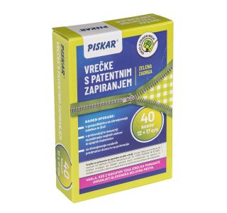 PISKAR VREČKE S PATENT ZAPIRANJEM  12 X 17 CM, 40 KOM