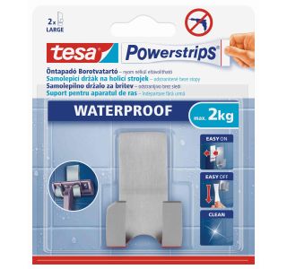 SAMOLEPILNI IZDELEK TESA POWERSTRIPS DRŽALO ZA BRIVNIK VODOODPORNO, KOVINSKO