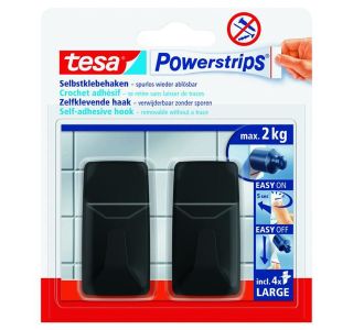 SAMOLEPILNI IZDELEK TESA POWERSTRIPS KLJUKICA PRAVOKOTNA 2/1 ČRNA
