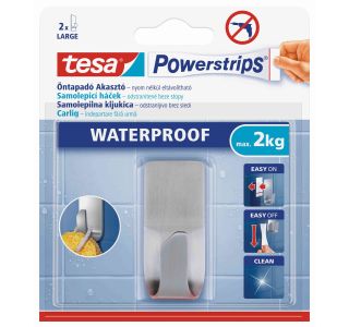SAMOLEPILNI IZDELEK TESA POWERSTRIPS KLJUKICA ZOOM VODOODPORNA, KOVINSKA