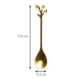 SET JEDILNEGA PRIBORA HOME DECO DESERTNE ŽLICE 4/1 DEKOR LISTJA ZLATE