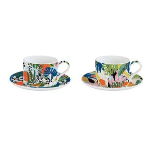 SET SKODELIC IN LONČKOV EASY LIFE TROPICAL VIBES SET 2KOS SKODELICE ČAJNE 240ML