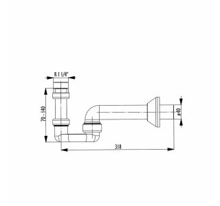 SIFON ZA BIDE LIV 32 MM SPODNJI DEL PVC FI 40