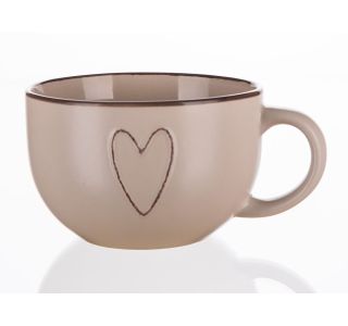 SKODELICA / LONČEK BANQUET 730 ML JUMBO SRCE BEŽ