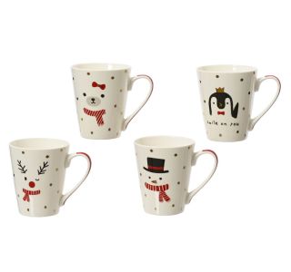 SKODELICA / LONČEK DECORIS SNEŽAK/JELENČEK/MEDVEDEK/ PINGIVN PORCELAN