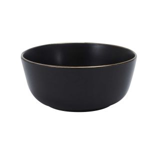 SKODELICA ZA KOSMIČE HOME DECO 14 CM ČRNA LISERE DORE KERAMIKA
