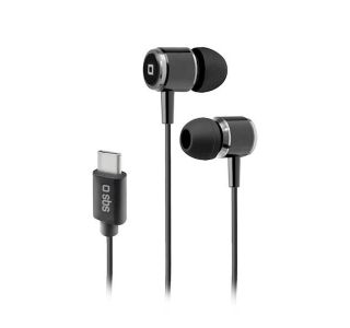 SLUŠALKE SBS STEREO USB TIP C Z MIKROFONOM ČRNE