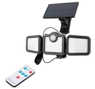 SOLARNA VRTNA SVETILKA ENTAC S SENZORJEM IN DALJINCEM 3 LED PANELI 15W 600LM