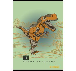 ŠOLSKI ZVEZEK DINOSAURS A4 ČRTAN Z ROBOM, 54 LISTOV, SORT