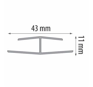 STENSKA OBLOGA CEZAR POVEZOVALNI H PROFIL BEL 11X43X3000 MM