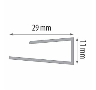 STENSKA OBLOGA CEZAR ZAKLJUČNI PROFIL BEL 11X29X3000 MM