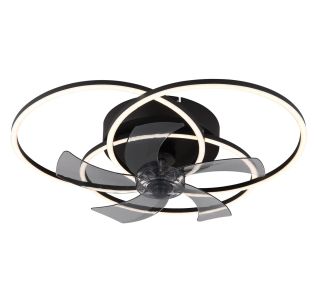 STROPNI VENTILATOR GLOBO KOVINSKI ČRNO MAT LED