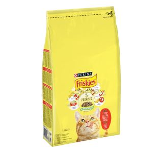 SUHA HRANA ZA MAČKA FRISKIES BRIKETI GOVEDINA, PIŠČ. ZELENJAVA 1.5 KG