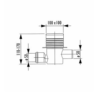 TALNI PVC SIFON LIV FI 50 2/2 HORIZONTALNI S PLOŠČO 100/100