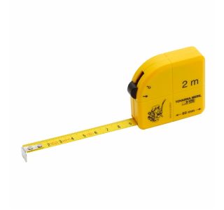 TRAČNI METER NA VZMET TOVARNA MERIL KOVINE 2M X 13 MM RUMEN