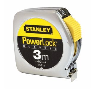 TRAČNI METER Z ZAPONKO STANLEY 3M X 12.7 MM, POWERLOCK KROMIRANO OHIŠJE