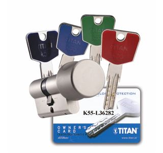 VARNOSTNI CILINDRIČNI VLOŽEK TITAN K-55 30:35 GUMB LK