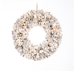 VENČEK GLOSSTYLE BEL Z BELIMI BUNKAMI 49X49 CM