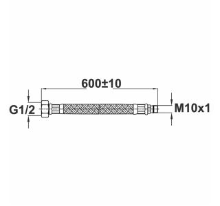 VEZNA CEV ZA ARMATURO UNITAS 600 MM G 10 MM M10X1