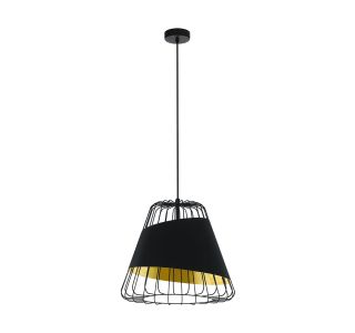VISEČA SVETILKA-LESTENEC EGLO AUSTELL 1X60W E27 FI430 ČRNA/ZLATA