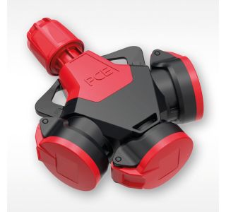 VTIČNICA/SPOJKA ZA KABEL PCE VARNOST TROJNA, 230V IP44 S POKROVČKI, POLYAMID