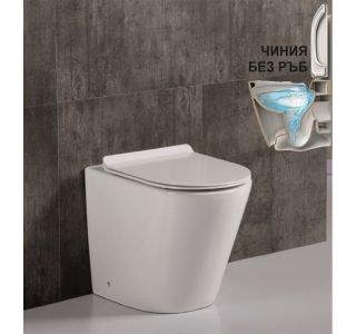 WC ŠKOLJKA, STOJEČA INTER CERAMIC TORNADO BREZ ROBOV Z WC DESKO SC SLIM BALTIK BELA