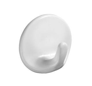 PVC OBEŠALNA KLJUKA HETTICH DIY SAMOLEPILNA, FI 36X20 MM, BELA
