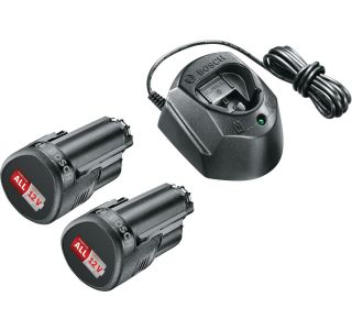 12 V ZAČETNI KOMPLET BOSCH 2X PBA 1,5 AH + POLNILNIK AL 1210 CV