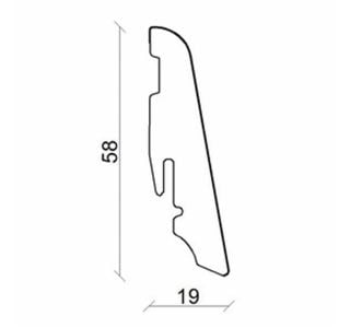 ZAKLJUČNA TALNA LETEV FN BELA 19X58X2400 MM MDF