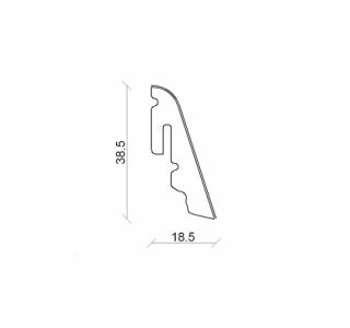 ZAKLJUČNA TALNA LETEV FN HRAST MILLENNIUM 18.5X38.5X2400 MM MDF